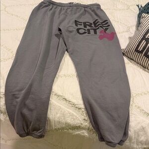 freecity women’s Charcoal and Pink Joggers